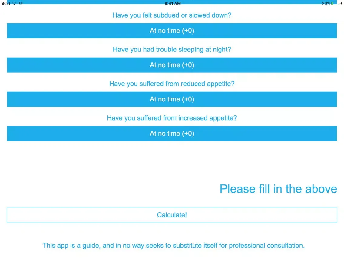 My Depression Test iPad 应用截图