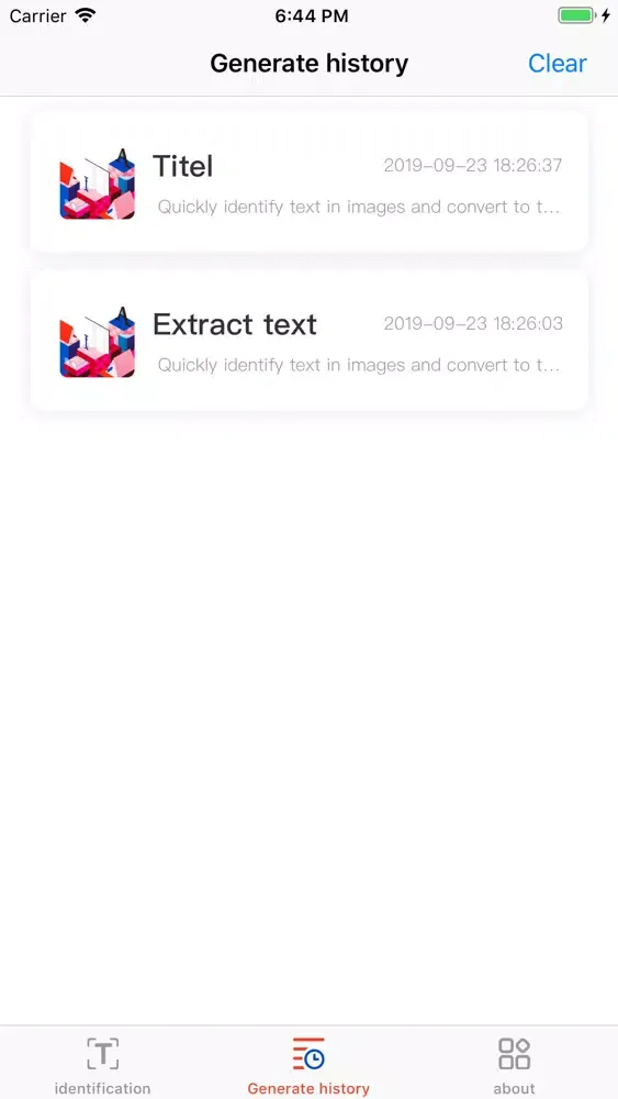 Extract text應用截圖
