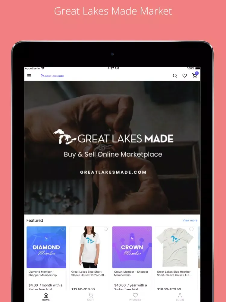 Capturas de tela do Great Lakes Made Market iPad 