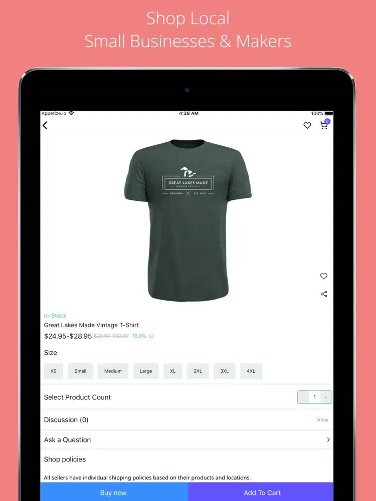 Capturas de tela do Great Lakes Made Market iPad 