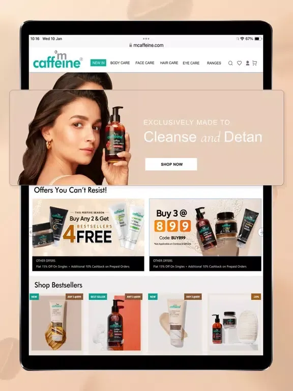 mCaffeine: Natural Skin Care iPad 应用截图