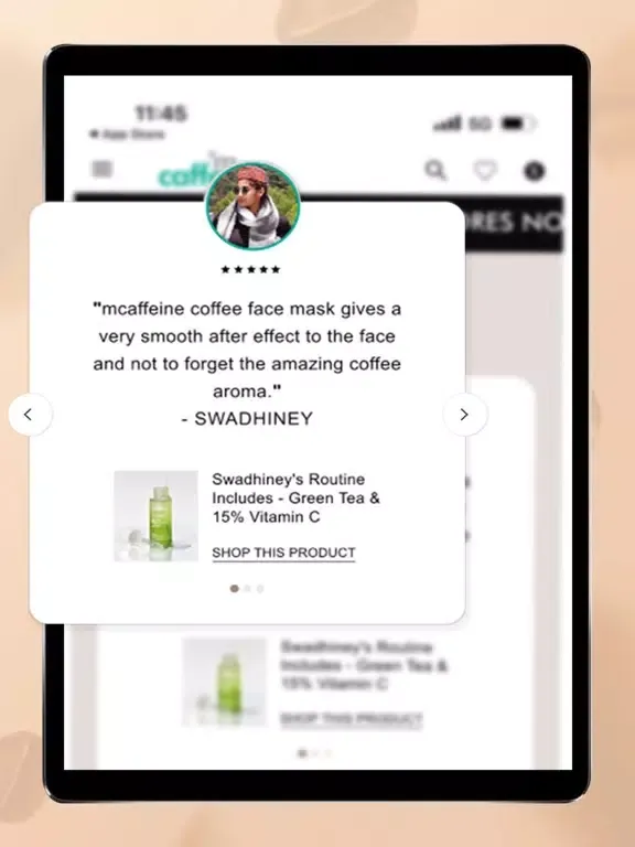 mCaffeine: Natural Skin Care iPad 应用截图