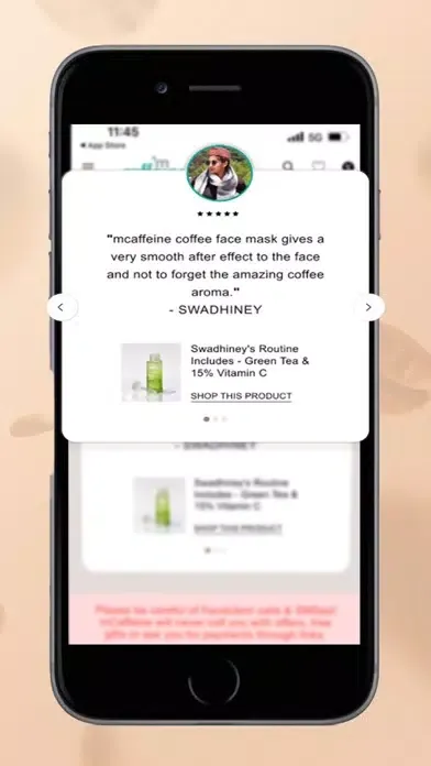 mCaffeine: Natural Skin Care应用截图
