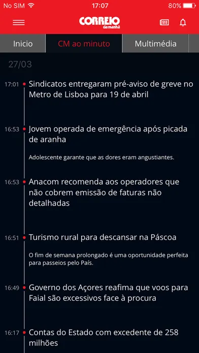Screenshot di CM Jornal