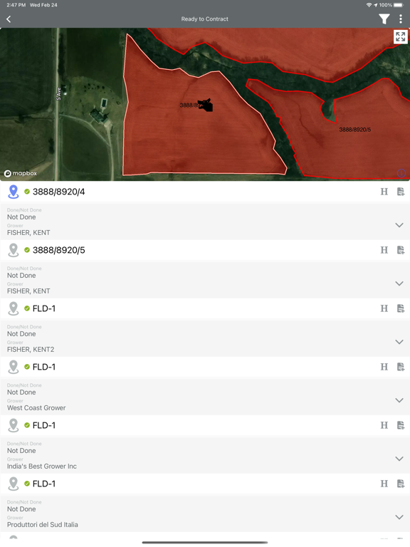 ภาพหน้าจอของ CropTrak iPad 