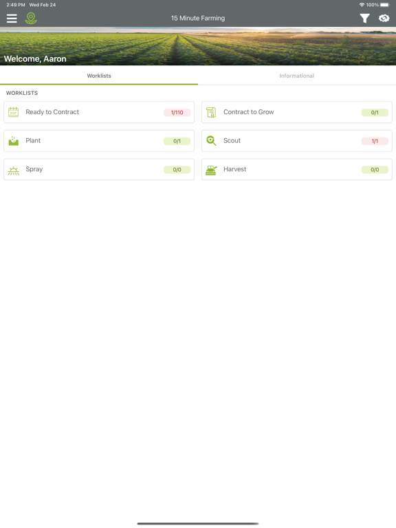 ภาพหน้าจอของ CropTrak iPad 