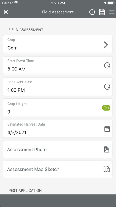 ภาพหน้าจอของ CropTrak