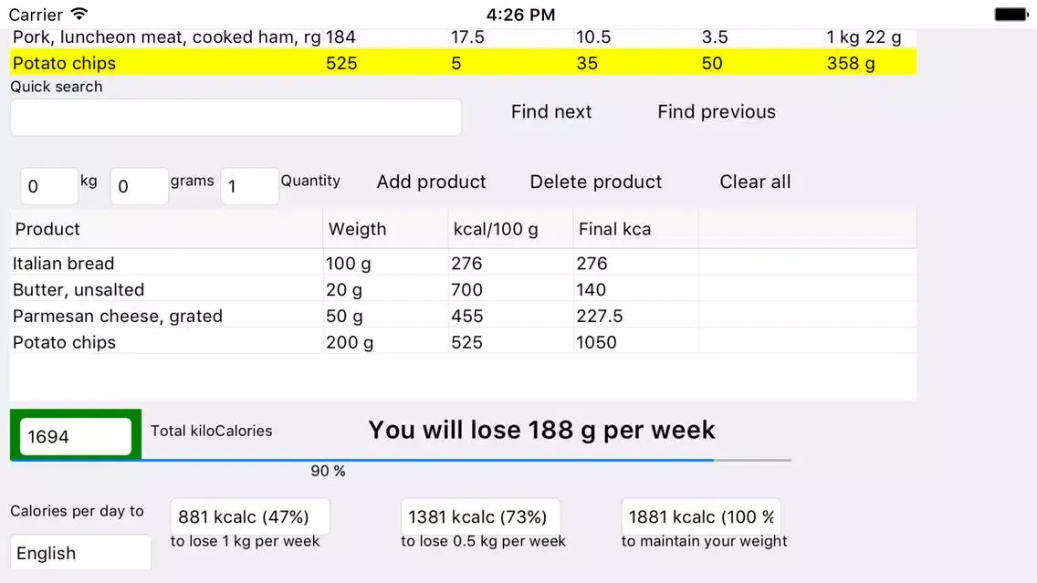 ภาพหน้าจอของ Cognaxon Calorie Calculator