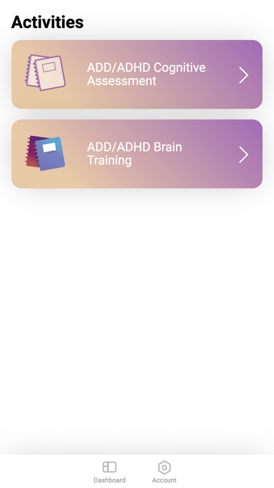 Tangkapan skrin ADHD - Cognitive Research