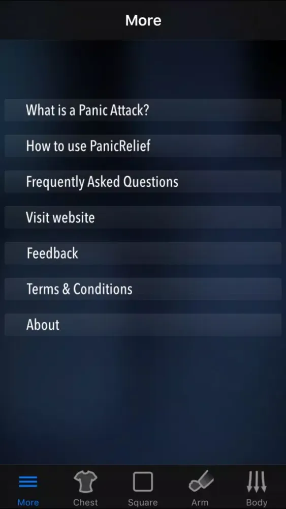 Tangkapan layar Panic Relief