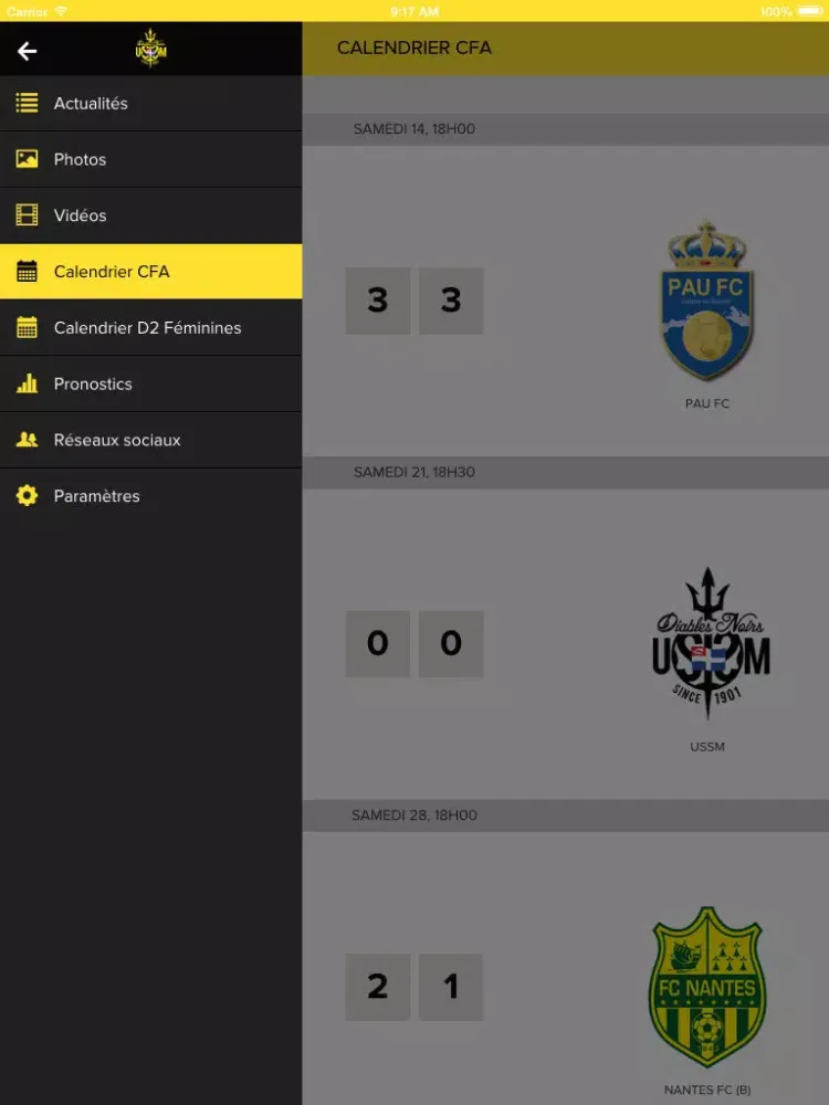 Tangkapan layar USSM iPad 