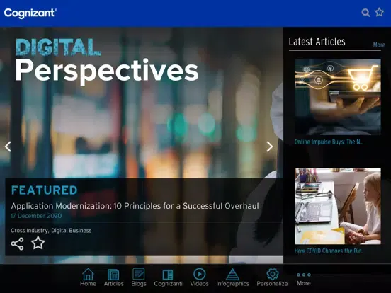 Cognizant Digital Perspectives iPad  سکرین شاٹس