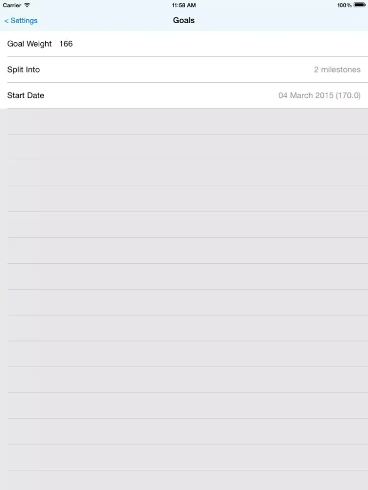 Tangkapan skrin WeightLink - Weight Loss Tracker App, connects to MIRA bluetooth scale iPad 