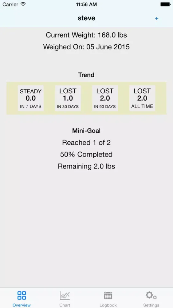 Tangkapan skrin WeightLink - Weight Loss Tracker App, connects to MIRA bluetooth scale