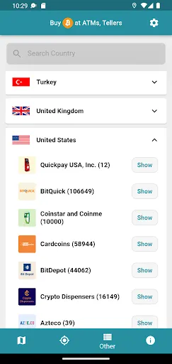 Bitcoin ATM Map – CoinATMRadar应用截图