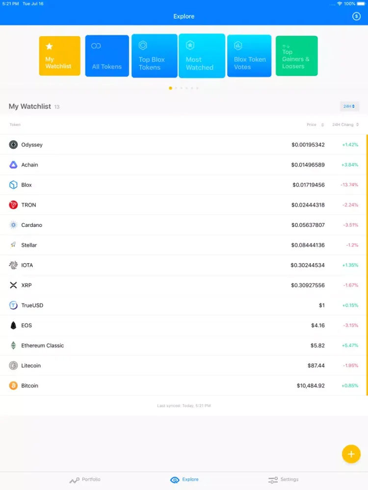 Blox Crypto Portfolio Tracker iPad  স্ক্রিনশট