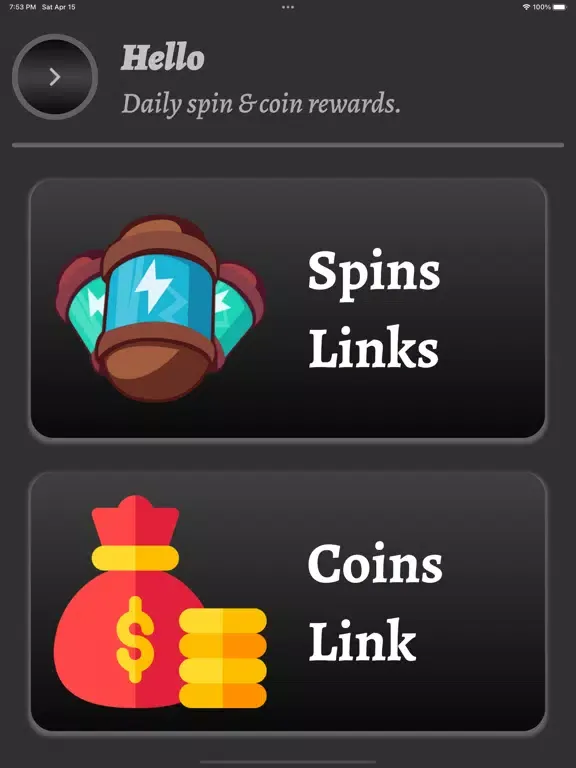 Coin master Spins Link Rewards iPad  Screenshots