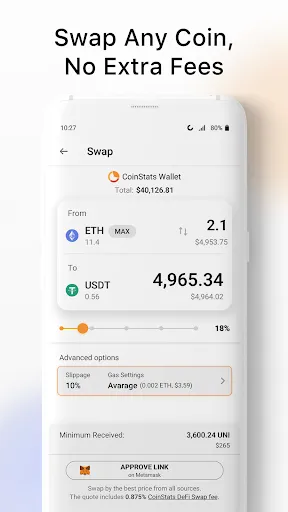 Ảnh chụp màn hình của CoinStats - Crypto Portfolio