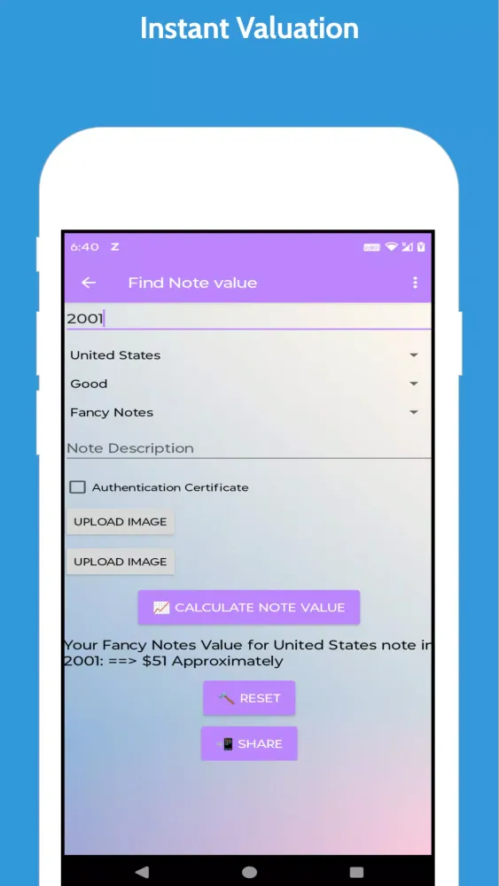 ภาพหน้าจอของ Coin Value Identifier