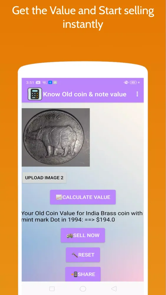 ภาพหน้าจอของ Coin Value Identifier