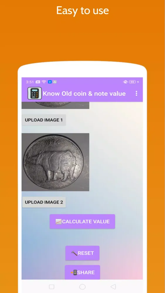 ภาพหน้าจอของ Coin Value Identifier