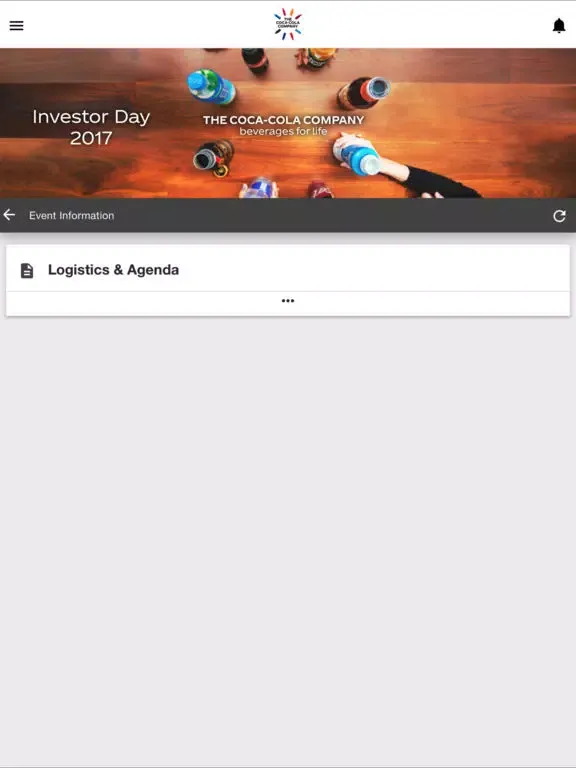 Captures d'écran de Coca-Cola Investor Day 2017 iPad 