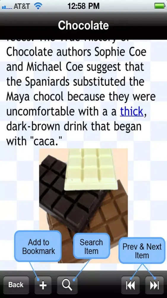 Ảnh chụp màn hình của Chocolate Glossary Terms