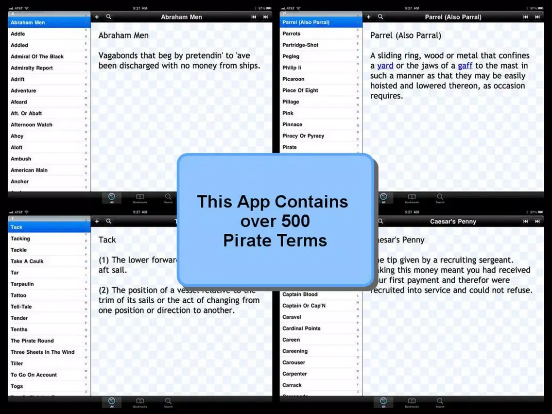 Tangkapan layar Pirate Glossary Plus+ iPad 