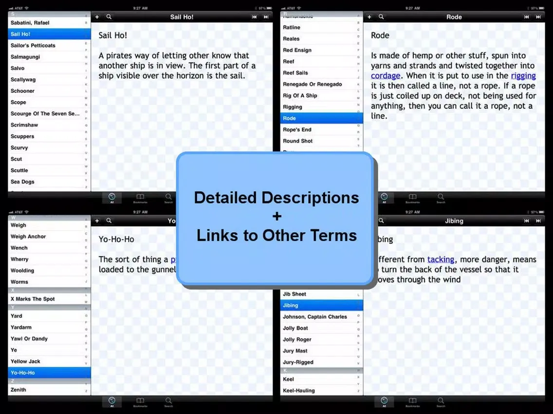 Tangkapan layar Pirate Glossary Plus+ iPad 