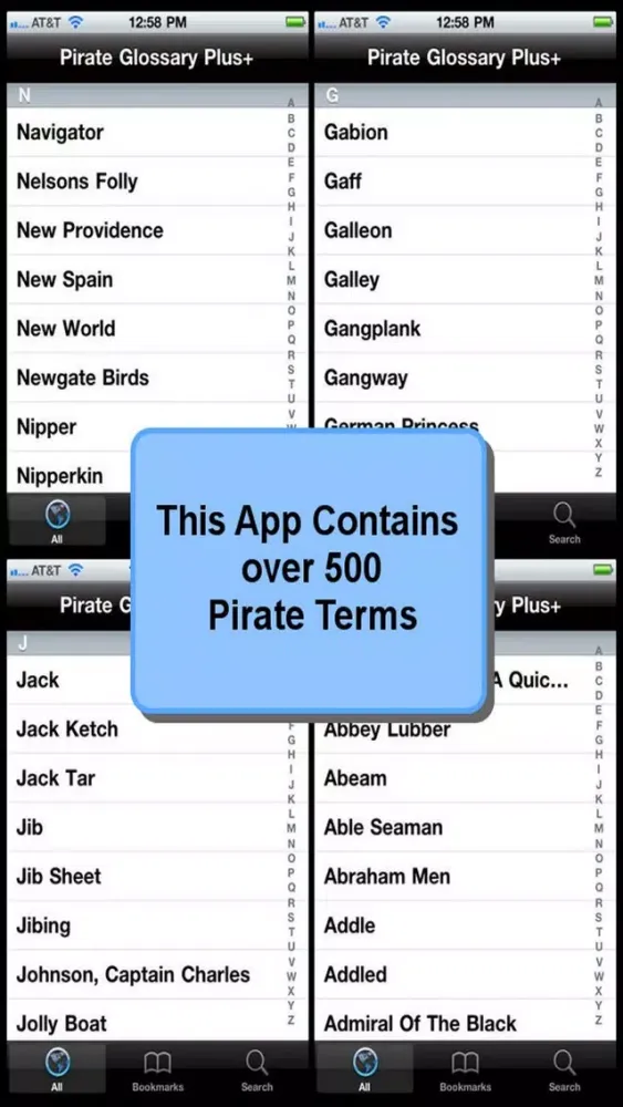Tangkapan layar Pirate Glossary Plus+