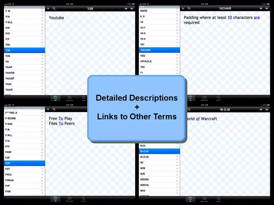 Internet Slang Dictionary iPad  Screenshots