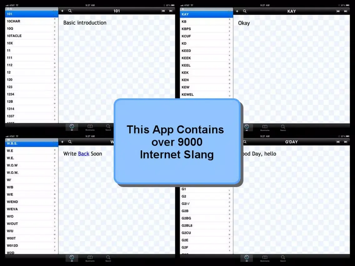 Internet Slang Dictionary iPad  Screenshots