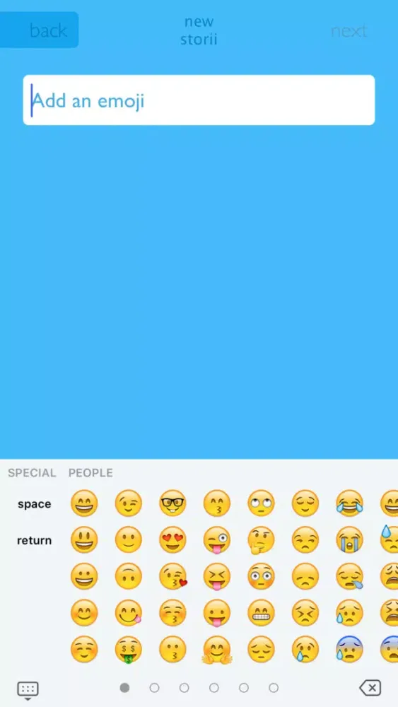 Ảnh chụp màn hình của storii - stop motion animation with emojis