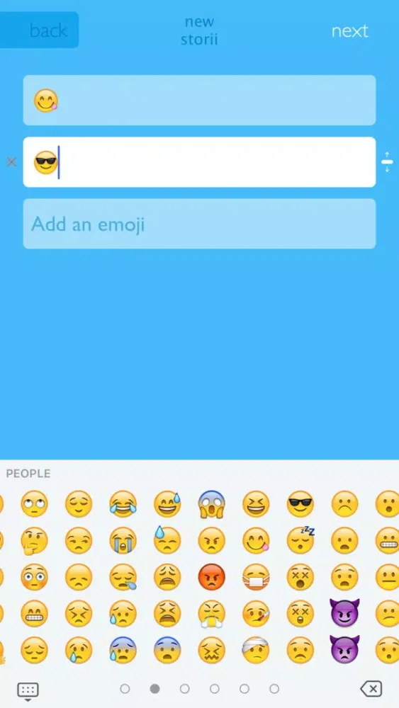 Ảnh chụp màn hình của storii - stop motion animation with emojis