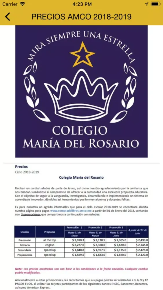 Colegio María del Rosario স্ক্রিনশট