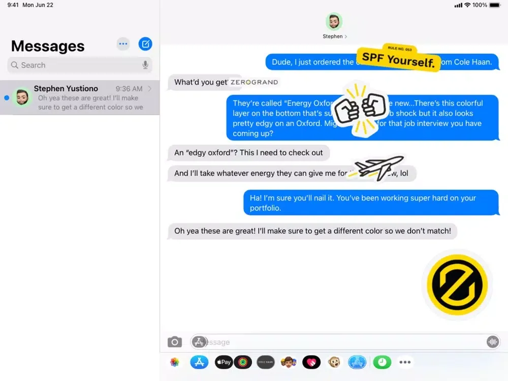 Capturas de pantalla de Cole Haan Stickers iPad 