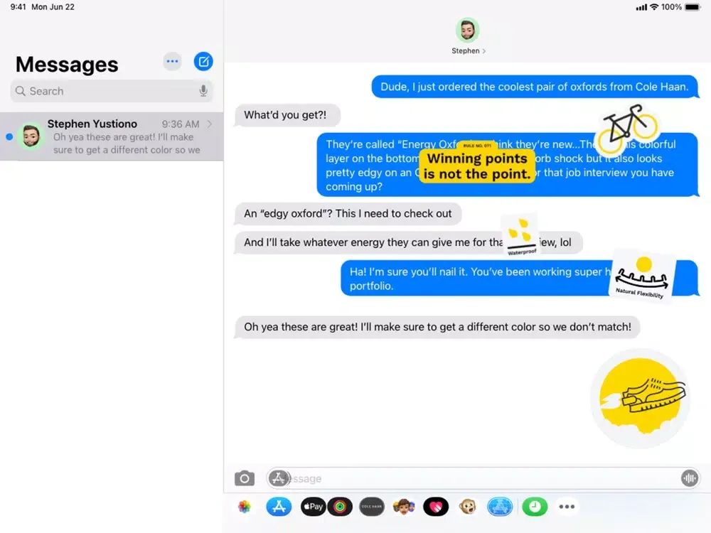 Capturas de pantalla de Cole Haan Stickers iPad 