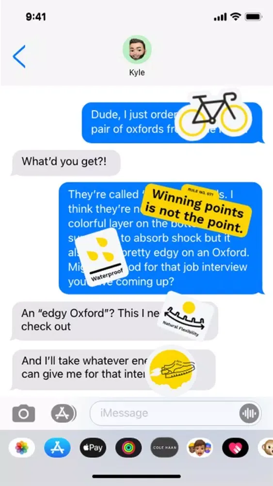 Capturas de pantalla de Cole Haan Stickers