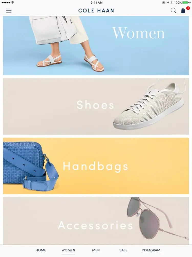 Zrzuty ekranu Cole Haan Shopping iPad 