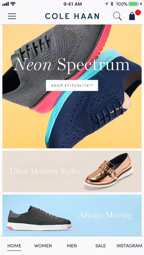Zrzuty ekranu Cole Haan Shopping