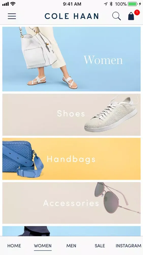 Zrzuty ekranu Cole Haan Shopping