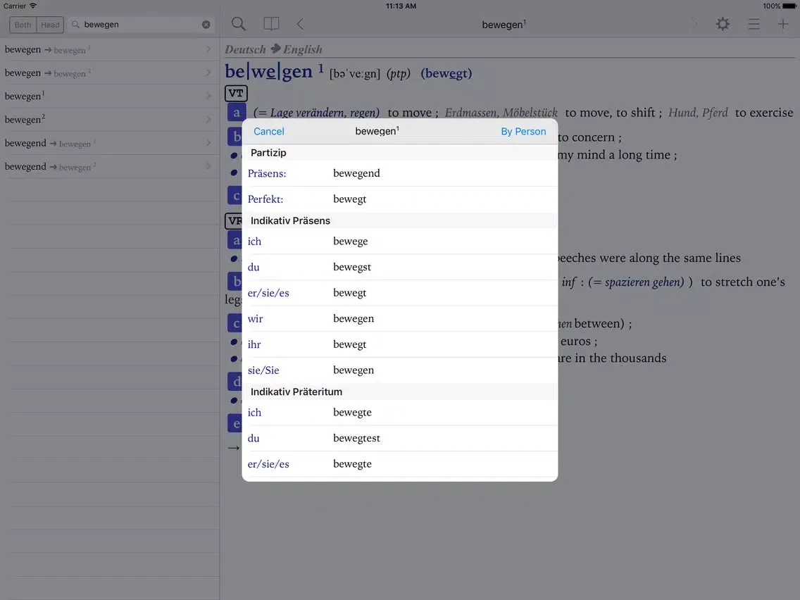 Capturas de pantalla de Collins German Dictionary - Complete & Unabridged iPad 