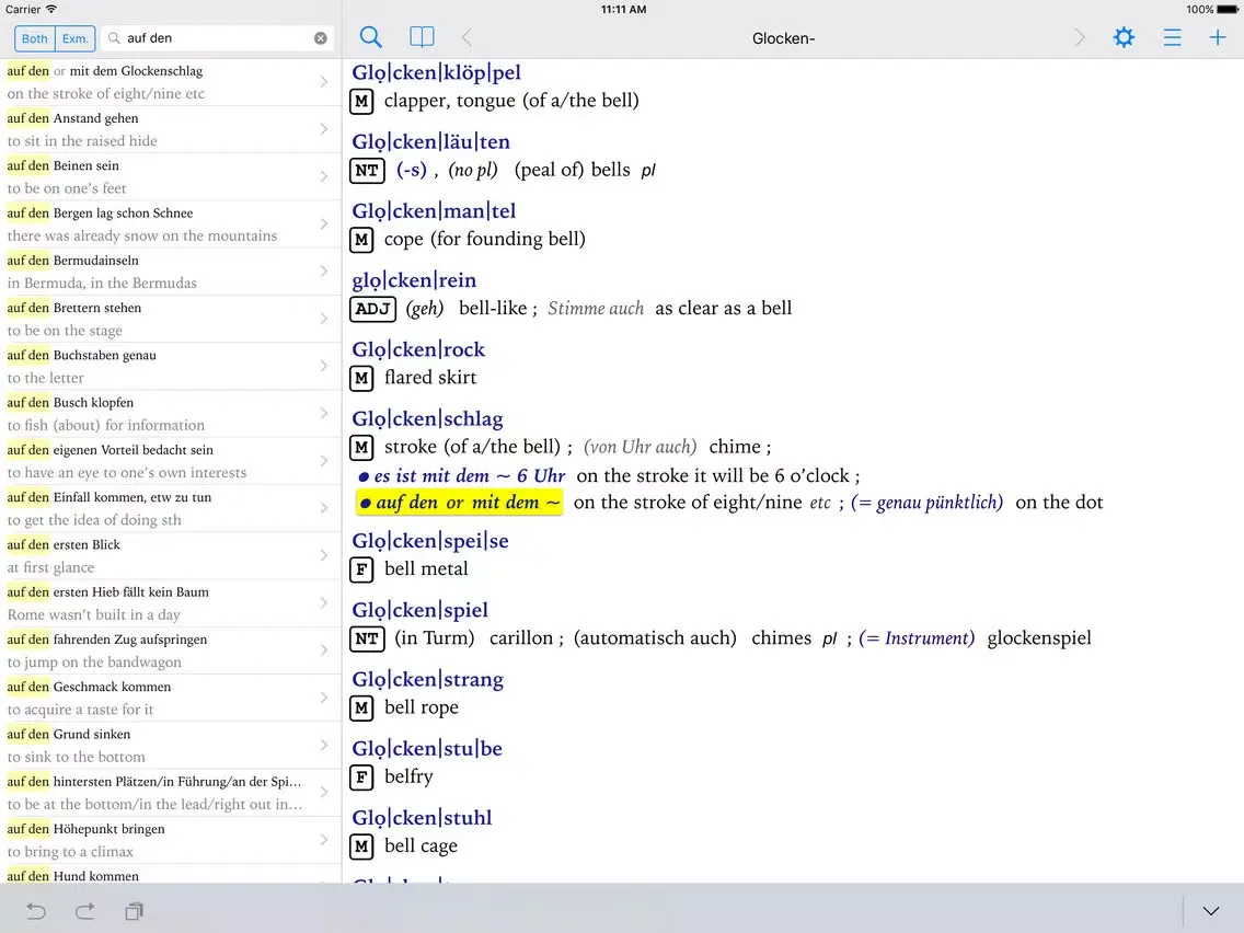 Capturas de pantalla de Collins German Dictionary - Complete & Unabridged iPad 