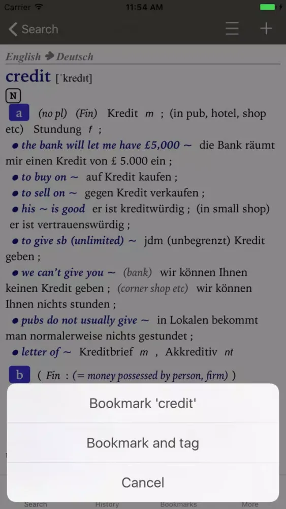 Capturas de pantalla de Collins German Dictionary - Complete & Unabridged