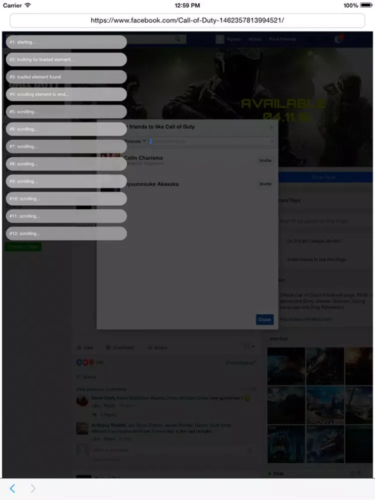 Ảnh chụp màn hình của Invite All Friends to a Page iPad 