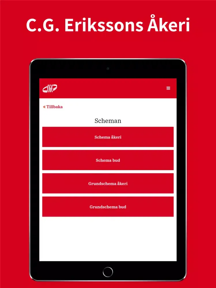 C.G. Erikssons Åkeri iPad 应用截图