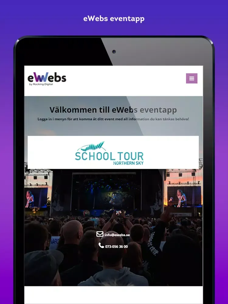 eWebs event iPad  Screenshots