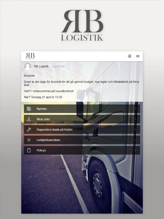 RB Logistik iPad 應用截圖