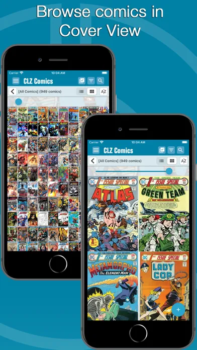 Capturas de tela do CLZ Comics collection database