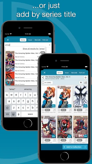 Capturas de tela do CLZ Comics collection database